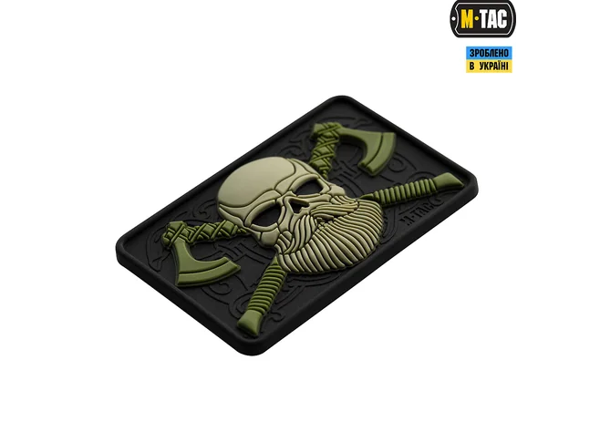 Нашивка M-Tac Bearded Skull 3D PVC Black/Olive Фото 2